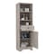 Tuhome St. Clair Linen Cabinet, Two Interior Shelves, Two Open Shelves, Single Door, Light Gray MLZ7125 - alternate 3